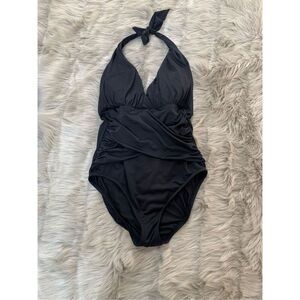 La Blanca black halter one piece swimsuit Size 10